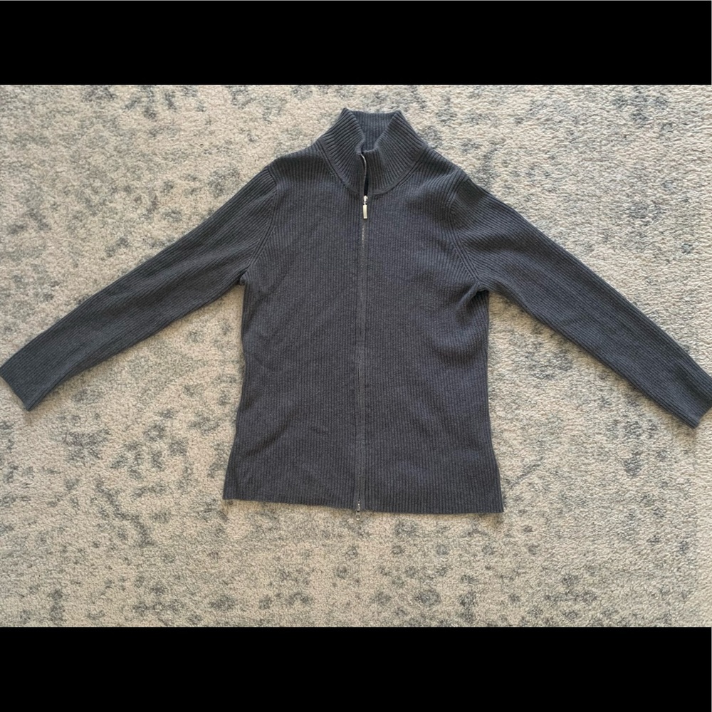 Eddie Bauer zip from sweater Gray size Large